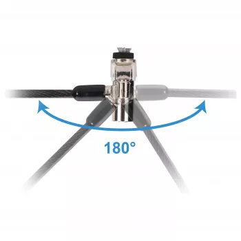 Conceptronic NBT Nano-Lock Dual laptop hangslot, 4-cijferig, 1,8 m staalkabel, zwart/zilver