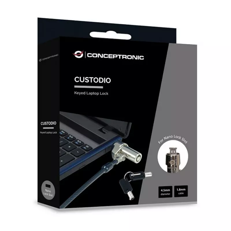 Conceptronic NBT Notebook-combinatieslot Nano-veiligheidssleuf 1,8 m