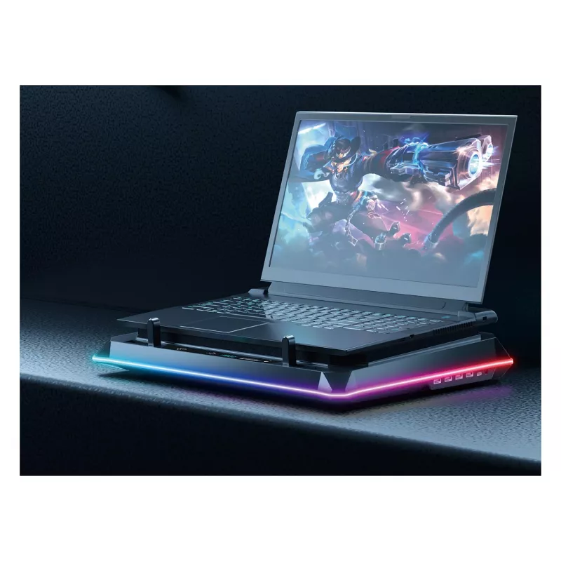 Conceptronic THYIA04B USB-C laptop koelpad met telefoonhouder