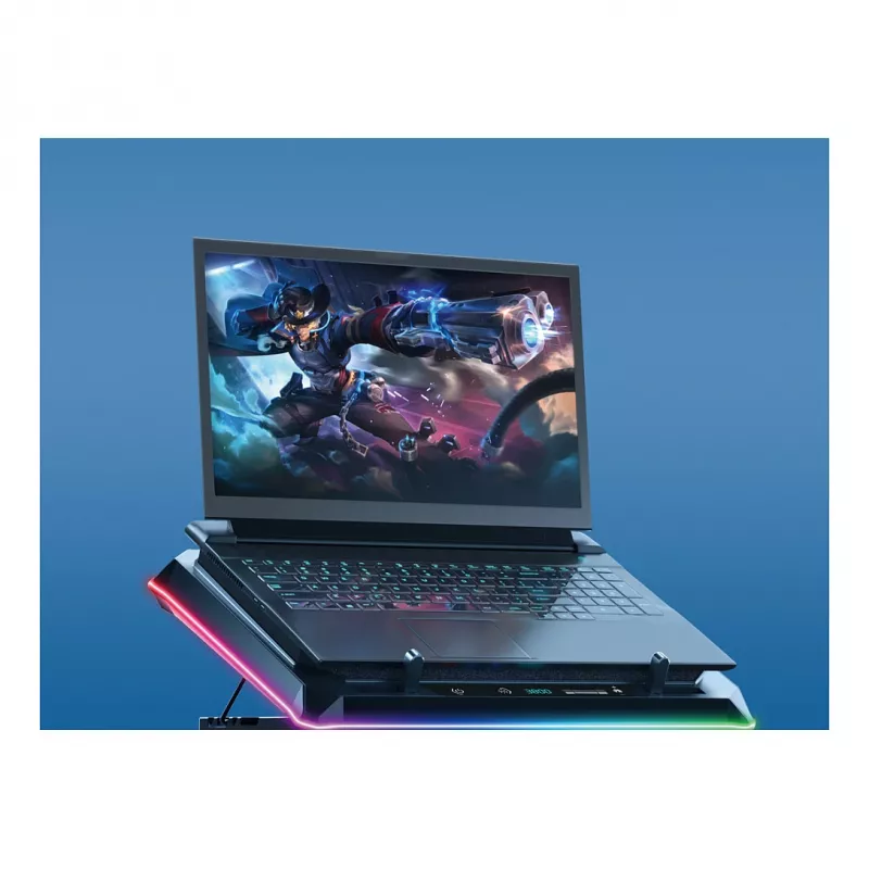 Conceptronic THYIA04B USB-C laptop koelpad met telefoonhouder