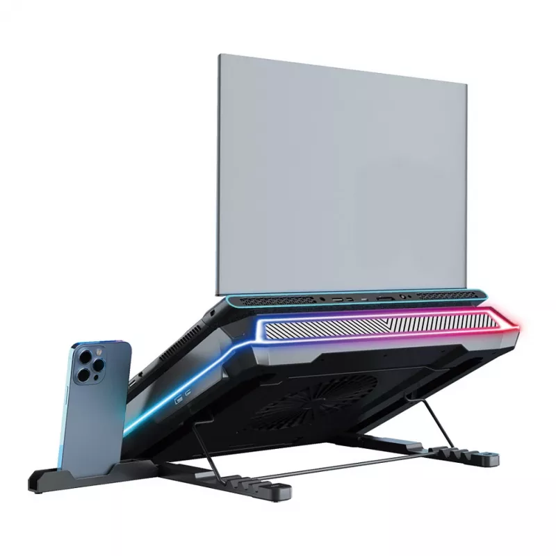 Conceptronic THYIA04B USB-C laptop koelpad met telefoonhouder