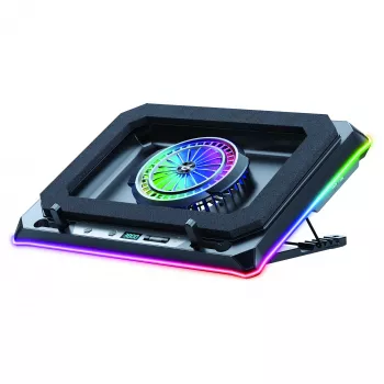 Conceptronic THYIA04B USB-C laptopkoelpad met telefoonhouder