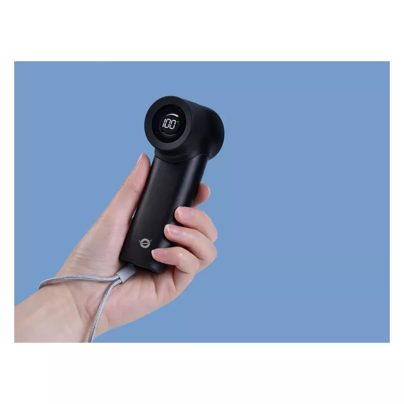 Conceptronic Turbo Handventilator, USB-C naar USB-A, aluminium, 5V, zwart