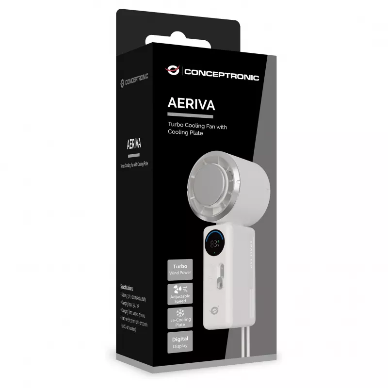 CONCEPTRONIC Turbo handventilator met koelplaat, crème