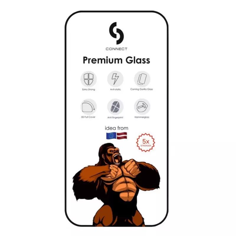 Connect Apple iPhone 14 Pro Corning Gorilla Glass anti-statisch 3D Full Cover 5X sterker zwart