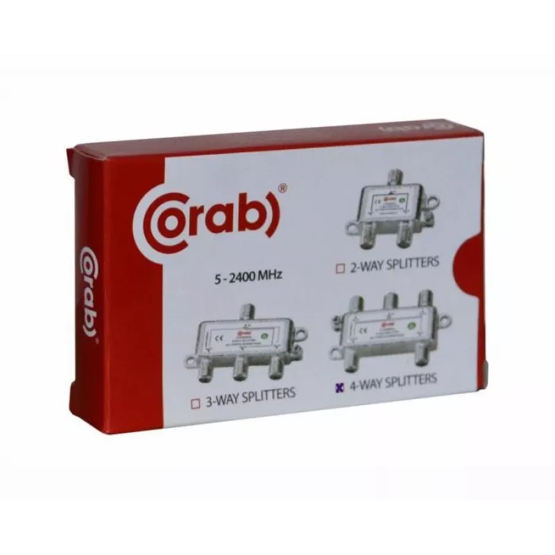 CORAB 4-voudige TV/SAT signaalverdeler 5-2400 MHz met DC-doorgang
