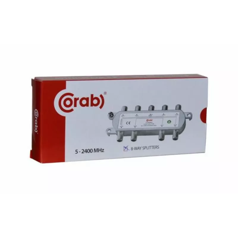 CORAB 8-voudige splitter 5-2400 MHz met DC-doorlaat