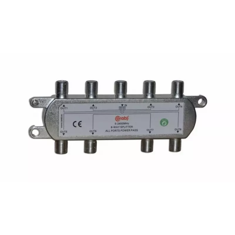 CORAB 8-voudige splitter 5-2400 MHz met DC-doorlaat