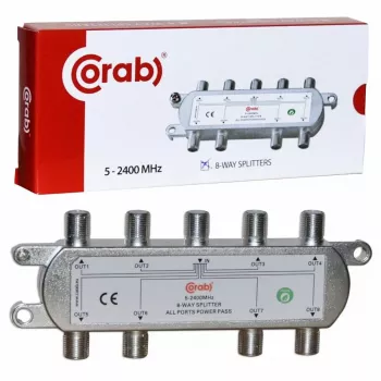 CORAB 8-voudige splitter 5-2400 MHz met DC-doorlaat