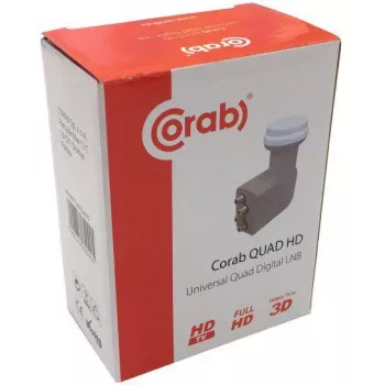 CORAB universele Quad LNB – 4 uitgangen, 0,1 dB ruisgetal, 40 mm feedhorn