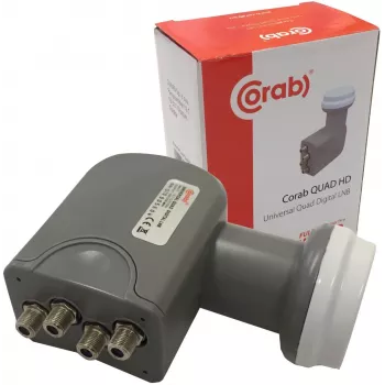 CORAB universele Quad LNB – 4 uitgangen, 0,1 dB ruisgetal, 40 mm feedhorn