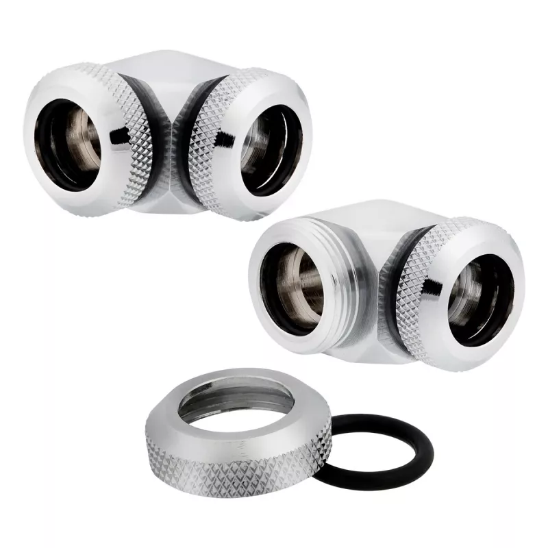 Corsair CX-9052021-WW chroom instelvloeistof messing 1/4 inch 90 graden aansluiting