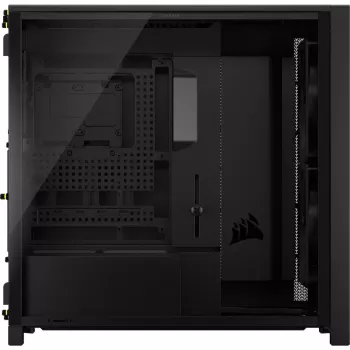 Corsair FRAME 5000D WOOD RS mid-tower pc-behuizing, zwart/walnoot, E-ATX, ATX, Micro-ATX, Mini-ITX, staal/gehard glas/kunststof/walnotenhout, gaming