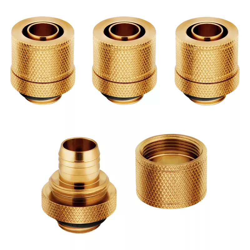 Corsair Hydro X Series XF Compression G1/4 13/10 fittingen vierpack - goud