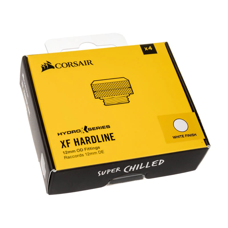 Corsair Hydro X Series XF Hardline 12mm OD fitting - wit (4 stuks)