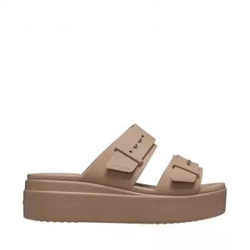 Crocs Brooklyn Low dames beige plateau sandalen 207431 2Q9 maat 38-39