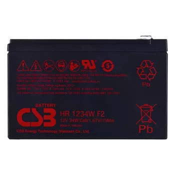 CSB HR1234WF2 12V 9Ah VRLA AGM batterij met F2-aansluitingen