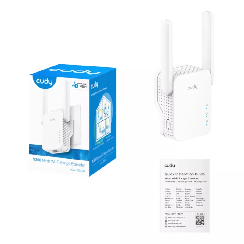 Cudy N300 Mesh WLAN-repeater | wandstekker