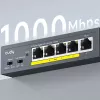 CUDY POE40 4-poorts PoE switch/extender met 1 uplink, 802.3af/at, 250m extend, metalen behuizing
