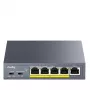 CUDY POE40 4-poorts PoE switch/extender met 1 uplink, 802.3af/at, 250m extend, metalen behuizing