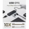 Cudy UH40A PortMate USB-A naar 4-poorts USB 3.0 hub 5Gbps alleen data kunststof compact zwart