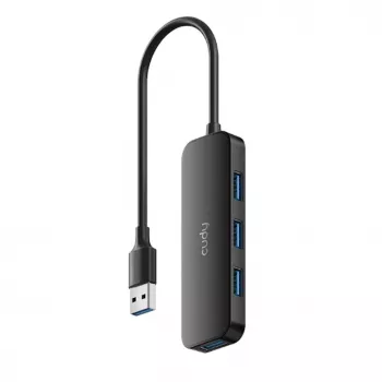Cudy UH40A PortMate USB-A naar 4-poorts USB 3.0 hub 5Gbps alleen data kunststof compact zwart