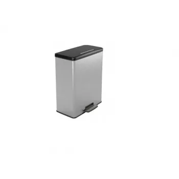 CURVER Deco Bin pedaalemmer 65L zilver metallic-effect