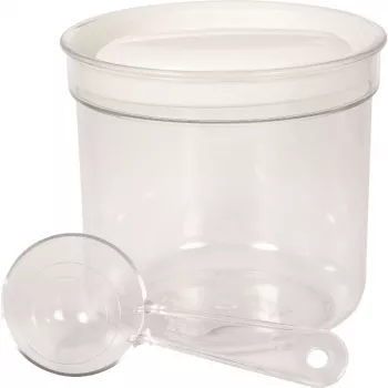 CURVER bewaarschaal rond met lepel 1L wit