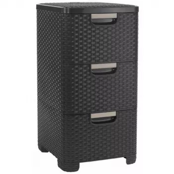CURVER Infinity gerecyclede boekenkast met 3 lades, 3x14L, donkerbruin