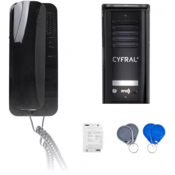 CYFRAL COSMO 1-tenant intercomset zwart