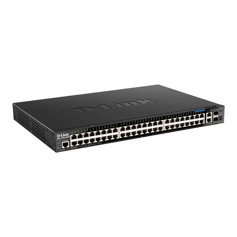 D-Link DGS-1520-52MP 52-Port Gigabit PoE+ Managed Switch met 4 SFP+ 10G Uplinks, Rackmontage