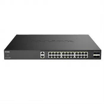 D-Link DXS-1250-28YP/E Smart Managed Multi-Gigabit PoE++-switch met 4 x 25G SFP28-uplinks