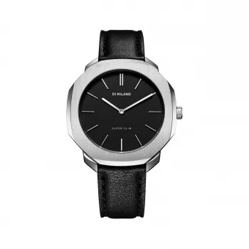 D1 Milano SSLL01 Ultra Thin 36mm quartz polshorloge voor heren - zilverkleurig roestvrij staal