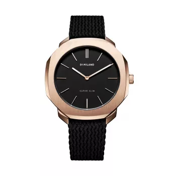 D1 Milano SSPL02 unisex polshorloge 36mm edelstaal zwarte wijzerplaat
