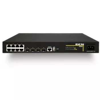 Dahua Technology DCN S4600-12X-P-SI managed layer 2+ switch, 8x PoE+ 10/100/1000Base-T + 4x 10G SFP+, 125W PoE-budget
