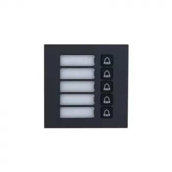 Dahua Technology VTO4202FB-MB5 beltoetsmodule, 5 knoppen, zilver/zwart, IP65, IK07