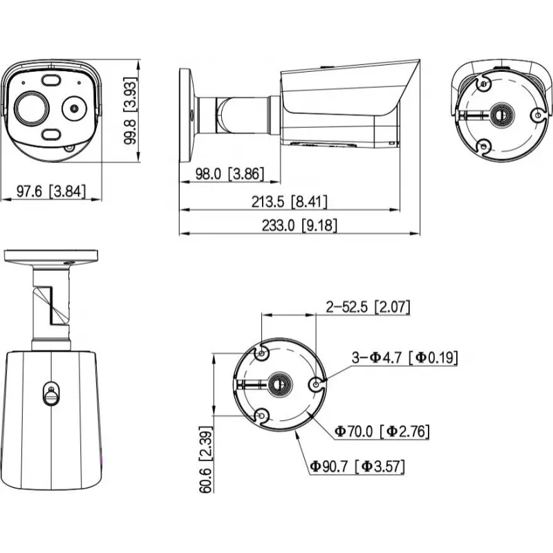 DAHUA TPC-BF1241-LB3F4-DW-S8-V1 4MP thermische hybride bullet-IP-camera