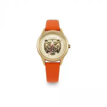 Daisy Dixon DD184OG dameshorloge 36mm roségoud grijs leer