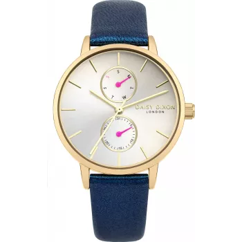 Daisy Dixon Dameshorloge DD086UG 36mm quartz analoog zilveren wijzerplaat grijs leren band
