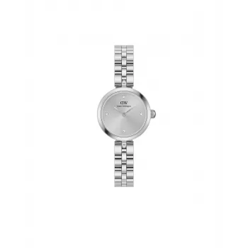 Daniel Wellington Quadro Mini Pressed Sheffield dameshorloge DW00100719 - 22mm roségoud RVS kast, crèmewitte wijzerplaat, zwarte Italiaanse leren band