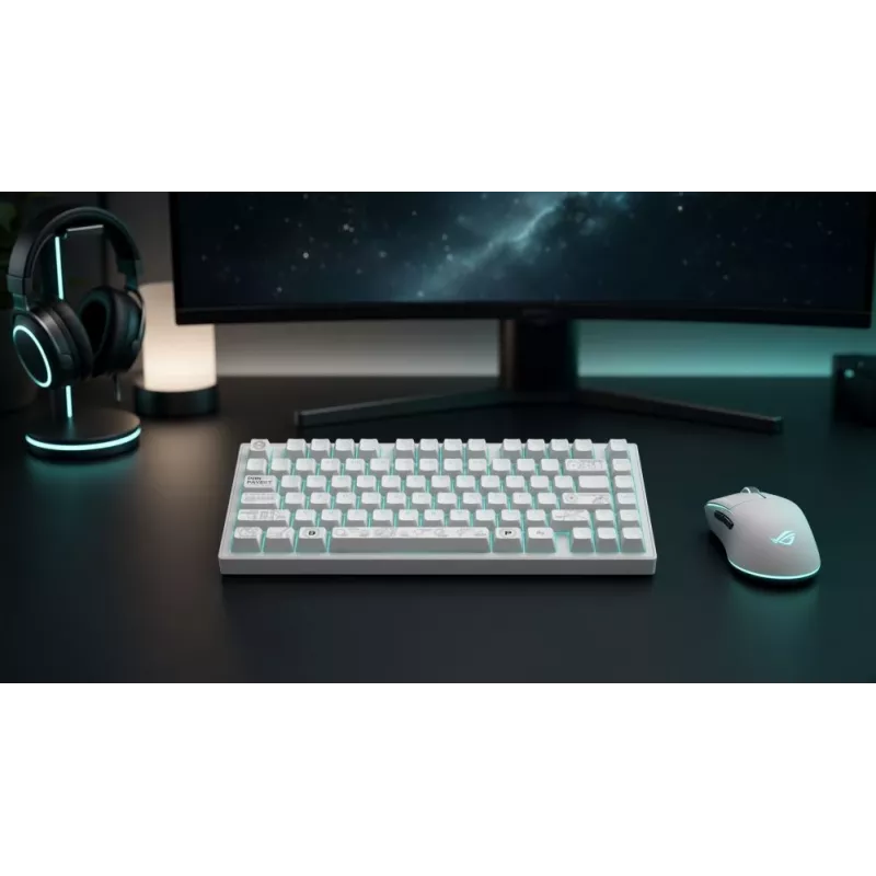 Dark Project ALU81A Terra Nova White mechanisch toetsenbord, G3MS Moonstone Switch, US ANSI