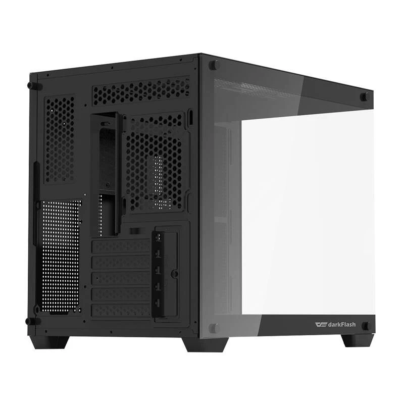 Darkflash C285MP mid-tower pc-behuizing, zijpaneel van gehard glas, ATX, zwart