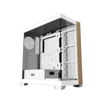 Darkflash DS900W Witte Mid-Tower Computer-behuizing, ATX, gehard glas, zonder ventilatoren