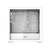 Darkflash DS900WD ATX mid-tower computerbehuizing (wit) met 4 ARGB-ventilatoren en zijpaneel van gehard glas