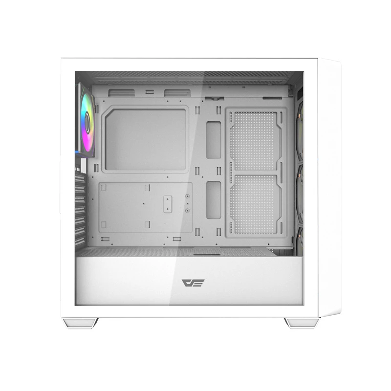 Darkflash DS900WD ATX mid-tower computerbehuizing (wit) met 4 ARGB-ventilatoren en zijpaneel van gehard glas