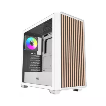 Darkflash DS900WD ATX mid-tower computerbehuizing (wit) met 4 ARGB-ventilatoren en zijpaneel van gehard glas