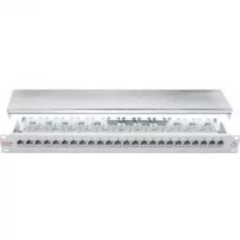 Dätwyler unilan CSA 24/8 Cat.6A afgeschermd 24-poorts 1U patchpanel, lichtgrijs RAL 7035 417980
