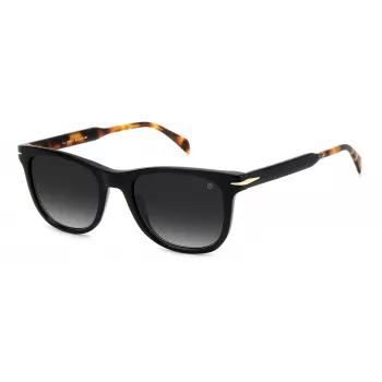 David Beckham DB-1113-S-WR7 herenzonnebril, Havana acetaat montuur, groene polycarbonaat glazen, 52 mm