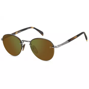 DAVID BECKHAM DB-1173-S-50L zonnebril heren goud metaal montuur bruine glazen 51mm