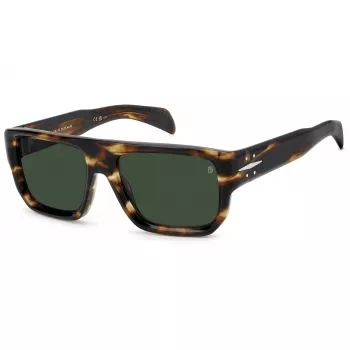 DAVID BECKHAM DB-7132-S-WR9 rechthoekige acetaat zonnebril Havana/bruin 56/18/140 mm